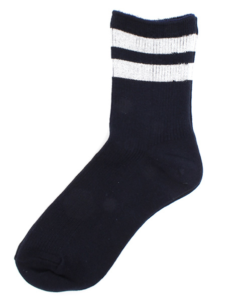 green label relaxing(グリーンレーベルリラクシング)の「GC ラインリブショートソックス ◆(ソックス/靴下・レディース・ブラック/ホワイト/ライトグレー・フリー)」の2枚目の写真