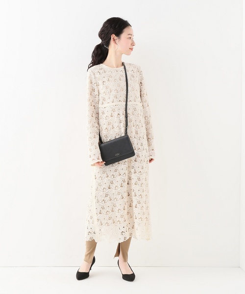 IENA LA BOUCLE モチーフレースフレアスカートベージュ セール】IENA LA BOUCLE モチーフレースワンピース