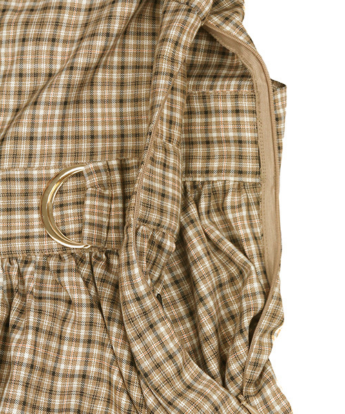 RANDA（ランダ）の「ウエストベルトフレアワンピース（ワンピース・レディース・ブラック/ベージュ/グリーン/チェック・0/1）」の8枚目の写真