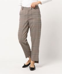 先染めグレンチェック T/R/Puツイルセンタープレスパンツ