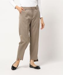 先染めグレンチェック T/R/Puツイルセンタープレスパンツ