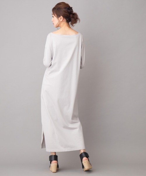 Munich（ミューニック）の「トルファンコットンジャージーボトルネックスリットワンピース（ワンピース・レディース・ブラック/ダークベージュ/ライトグレー・FREE）」の14枚目の写真