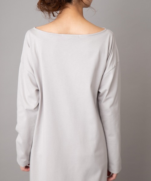 Munich（ミューニック）の「トルファンコットンジャージーボトルネックスリットワンピース（ワンピース・レディース・ブラック/ダークベージュ/ライトグレー・FREE）」の20枚目の写真