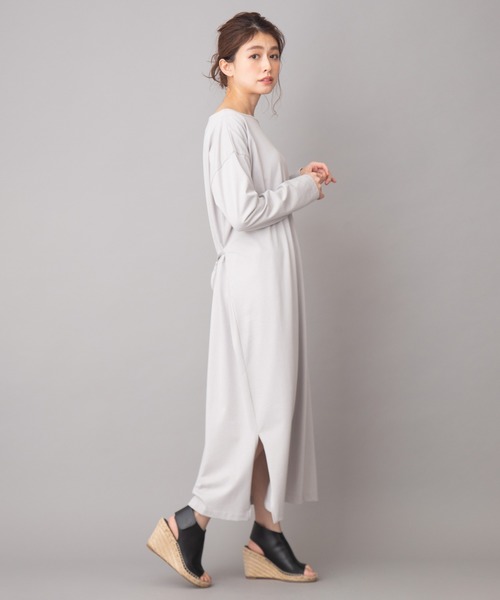 Munich（ミューニック）の「トルファンコットンジャージーボトルネックスリットワンピース（ワンピース・レディース・ブラック/ダークベージュ/ライトグレー・FREE）」の21枚目の写真