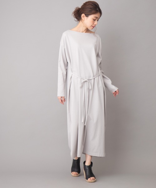 Munich（ミューニック）の「トルファンコットンジャージーボトルネックスリットワンピース（ワンピース・レディース・ブラック/ダークベージュ/ライトグレー・FREE）」の8枚目の写真