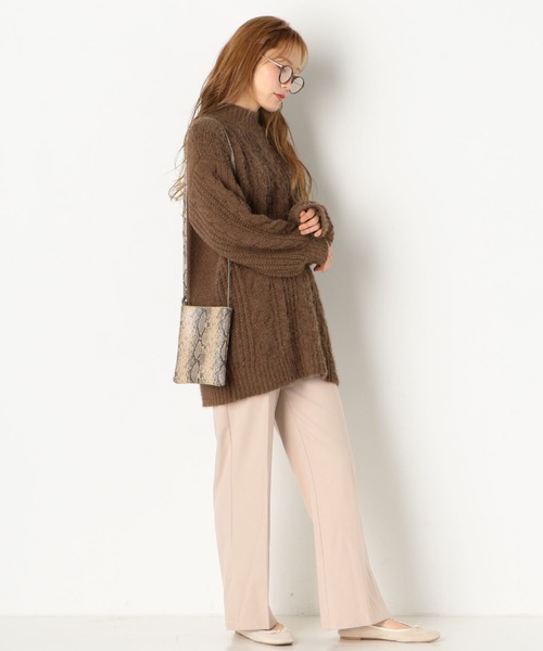 archives（アルシーヴ）の「ケーブルニットチュニック（ニット/セーター・レディース・ブラウン/オフホワイト/ラベンダー・MEDIUM）」の9枚目の写真