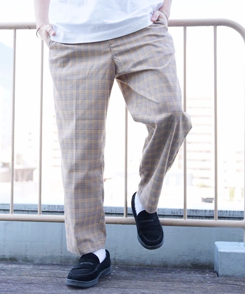 Blue Standard (ブルースタンダード)の「【BLUE STANDARD】チェックパンツ ワイドシルエット イージーパンツ仕様(その他パンツ・メンズ・ネイビー/グレー/イエロー/ベージュ・MEDIUM/X-LARGE/LARGE)」の14枚目の写真