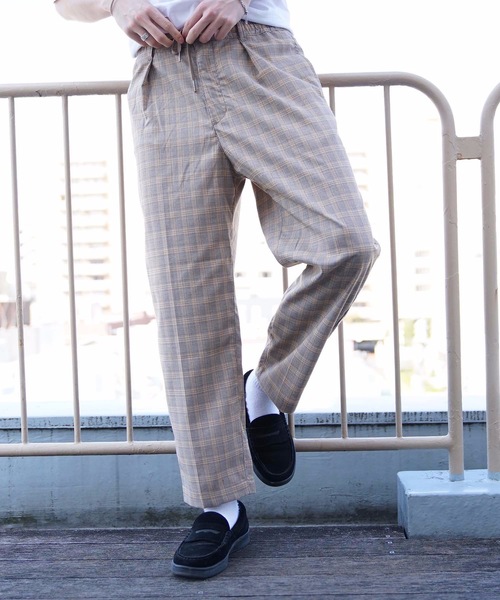 Blue Standard (ブルースタンダード)の「【BLUE STANDARD】チェックパンツ ワイドシルエット イージーパンツ仕様(その他パンツ・メンズ・ネイビー/グレー/イエロー/ベージュ・MEDIUM/X-LARGE/LARGE)」の12枚目の写真