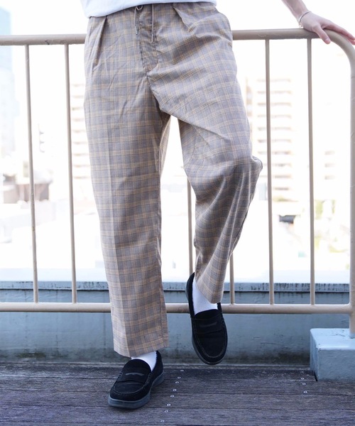 Blue Standard (ブルースタンダード)の「【BLUE STANDARD】チェックパンツ ワイドシルエット イージーパンツ仕様(その他パンツ・メンズ・ネイビー/グレー/イエロー/ベージュ・MEDIUM/X-LARGE/LARGE)」の9枚目の写真