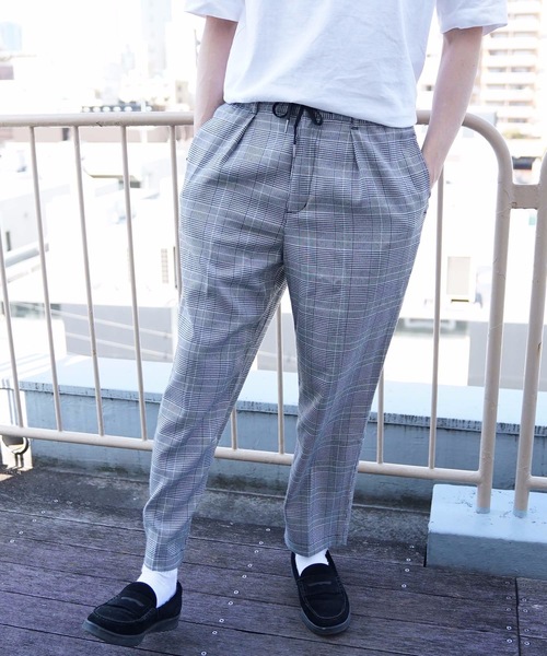 Blue Standard (ブルースタンダード)の「【BLUE STANDARD】チェックパンツ ワイドシルエット イージーパンツ仕様(その他パンツ・メンズ・ネイビー/グレー/イエロー/ベージュ・MEDIUM/X-LARGE/LARGE)」の6枚目の写真