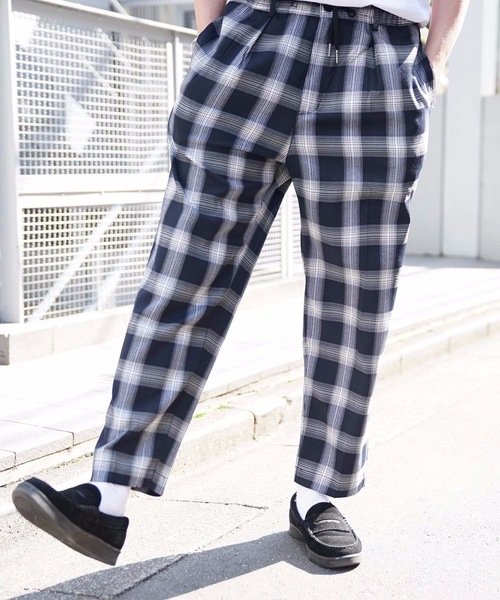 Blue Standard (ブルースタンダード)の「【BLUE STANDARD】チェックパンツ ワイドシルエット イージーパンツ仕様(その他パンツ・メンズ・ネイビー/グレー/イエロー/ベージュ・MEDIUM/X-LARGE/LARGE)」の19枚目の写真