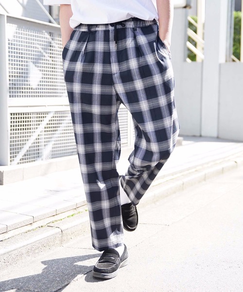 Blue Standard (ブルースタンダード)の「【BLUE STANDARD】チェックパンツ ワイドシルエット イージーパンツ仕様(その他パンツ・メンズ・ネイビー/グレー/イエロー/ベージュ・MEDIUM/X-LARGE/LARGE)」の18枚目の写真