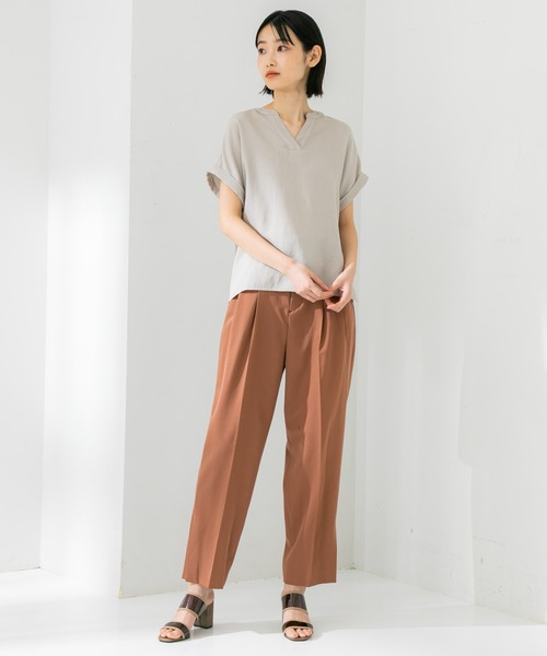 STUDIOUS(ステュディオス)の「【STUDIOUS】サイドスリットシガートラウザーPT(その他パンツ・レディース・ベージュ/ブラウン・1/2)」の12枚目の写真