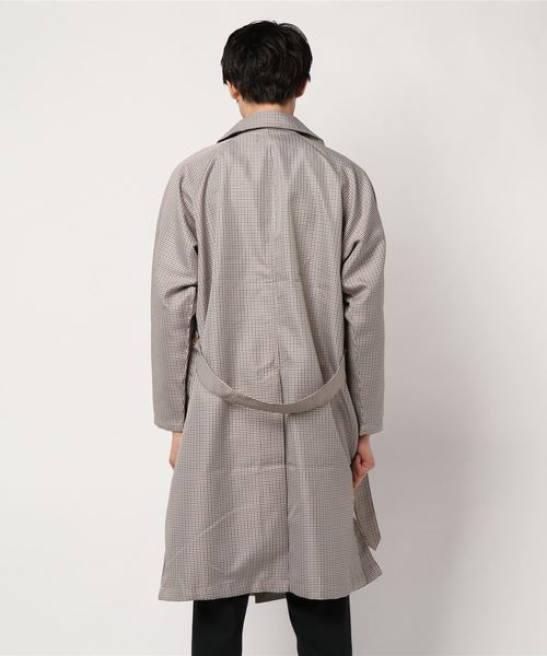 STYLEBLOCK（スタイルブロック）の「チェック柄ビッグシルエットトレンチコート（トレンチコート・メンズ・ブラウン系その他/ブラウン系その他2/ベージュ/ホワイト・L/M）」の6枚目の写真