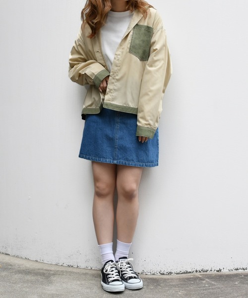 PairPair（ペアペア）の「ステッチ配色シャツ(男女兼用)（シャツ/ブラウス・レディース・ライトカーキ/モカ・MEDIUM/LARGE）」の12枚目の写真