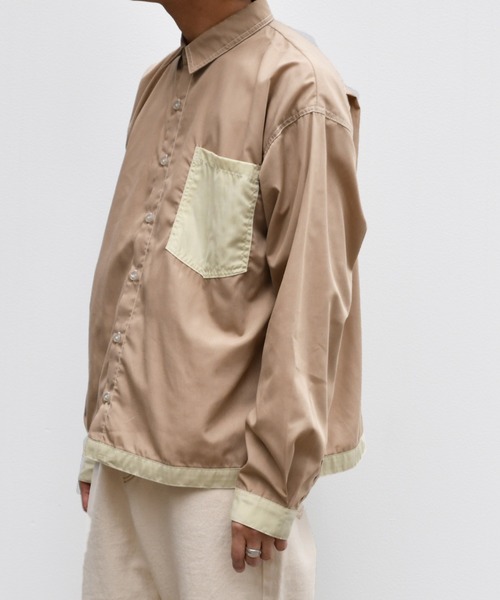 PairPair（ペアペア）の「ステッチ配色シャツ(男女兼用)（シャツ/ブラウス・レディース・ライトカーキ/モカ・MEDIUM/LARGE）」の11枚目の写真