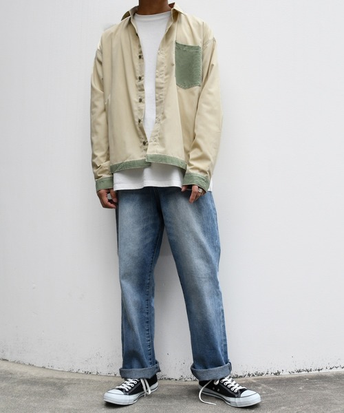 PairPair（ペアペア）の「ステッチ配色シャツ(男女兼用)（シャツ/ブラウス・レディース・ライトカーキ/モカ・MEDIUM/LARGE）」の16枚目の写真