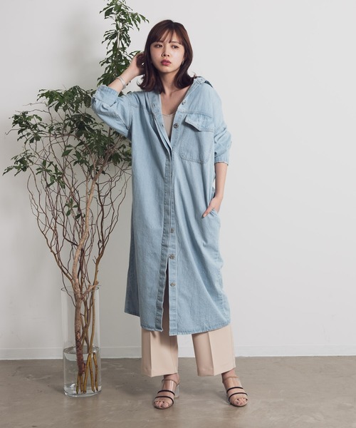 Aunt Marie's（アントマリーズ）の「AUNT MARIE’S　フライフロントデニムシャツワンピース（シャツワンピース・レディース・ライトブルー/ブルー・FREE）」の10枚目の写真