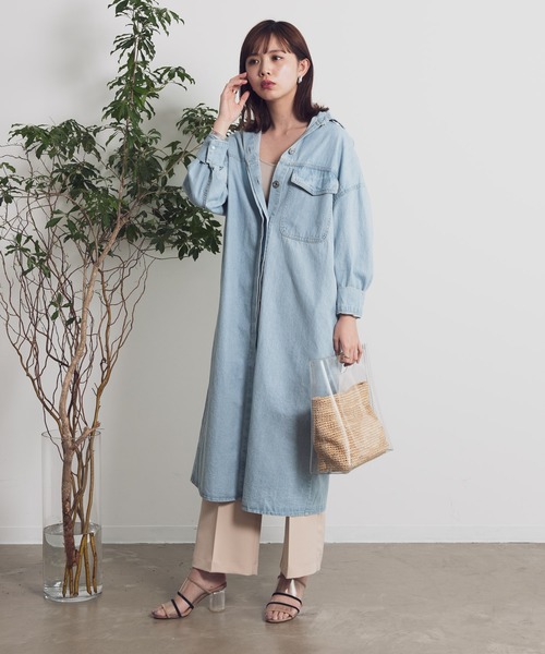 Aunt Marie's（アントマリーズ）の「AUNT MARIE’S　フライフロントデニムシャツワンピース（シャツワンピース・レディース・ライトブルー/ブルー・FREE）」の6枚目の写真