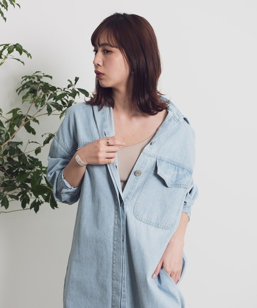 Aunt Marie's（アントマリーズ）の「AUNT MARIE’S　フライフロントデニムシャツワンピース（シャツワンピース・レディース・ライトブルー/ブルー・FREE）」の21枚目の写真