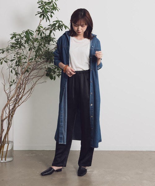 Aunt Marie's（アントマリーズ）の「AUNT MARIE’S　フライフロントデニムシャツワンピース（シャツワンピース・レディース・ライトブルー/ブルー・FREE）」の16枚目の写真