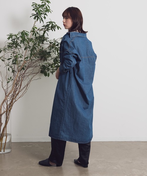 Aunt Marie's（アントマリーズ）の「AUNT MARIE’S　フライフロントデニムシャツワンピース（シャツワンピース・レディース・ライトブルー/ブルー・FREE）」の9枚目の写真