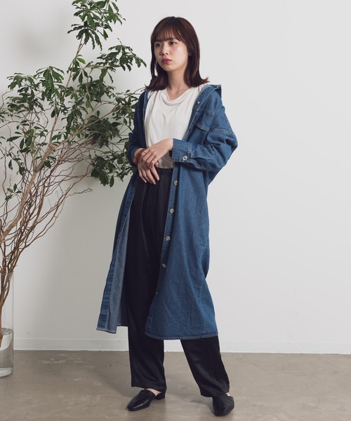 Aunt Marie's（アントマリーズ）の「AUNT MARIE’S　フライフロントデニムシャツワンピース（シャツワンピース・レディース・ライトブルー/ブルー・FREE）」の22枚目の写真