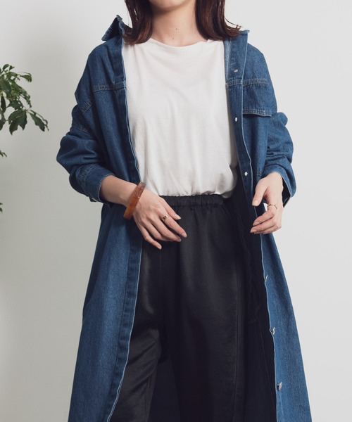 Aunt Marie's（アントマリーズ）の「AUNT MARIE’S　フライフロントデニムシャツワンピース（シャツワンピース・レディース・ライトブルー/ブルー・FREE）」の12枚目の写真