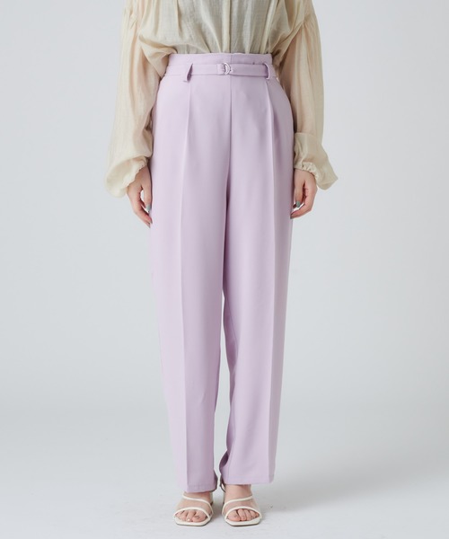 mystic(ミスティック)の「ベルト付きタックストレートパンツ(その他パンツ・レディース・ブラック/パープル/グリーン・1/2)」の7枚目の写真