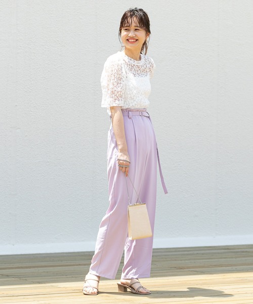 mystic(ミスティック)の「ベルト付きタックストレートパンツ(その他パンツ・レディース・ブラック/パープル/グリーン・1/2)」の15枚目の写真