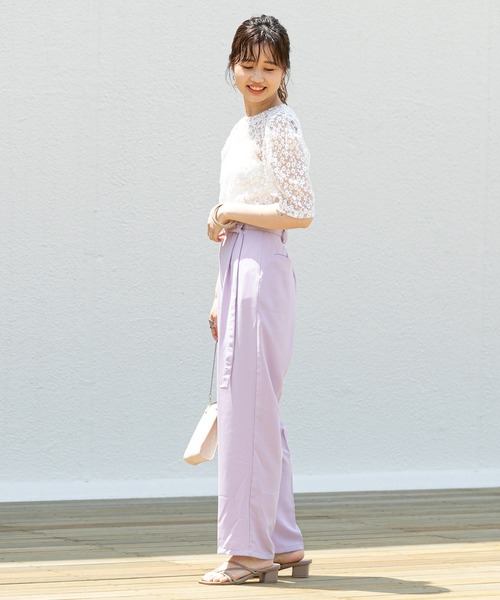 mystic(ミスティック)の「ベルト付きタックストレートパンツ(その他パンツ・レディース・ブラック/パープル/グリーン・1/2)」の16枚目の写真