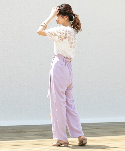 mystic(ミスティック)の「ベルト付きタックストレートパンツ(その他パンツ・レディース・ブラック/パープル/グリーン・1/2)」の18枚目の写真