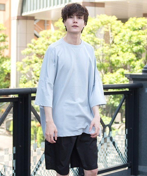 UP START(アップスタート)の「ドロップショルダースーパービッグTee(Tシャツ/カットソー)」|サックスブルー