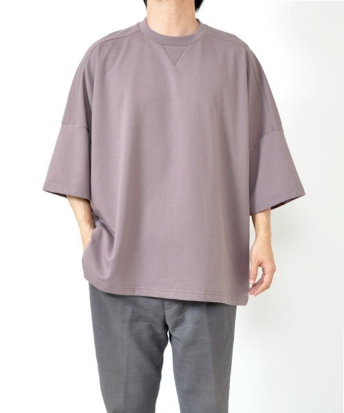 UP START(アップスタート)の「ドロップショルダースーパービッグTee(Tシャツ/カットソー・メンズ・パープル系その他/スモークピンク/ライトベージュ/ブラック/サックスブルー/オフホワイト・FREE)」の10枚目の写真