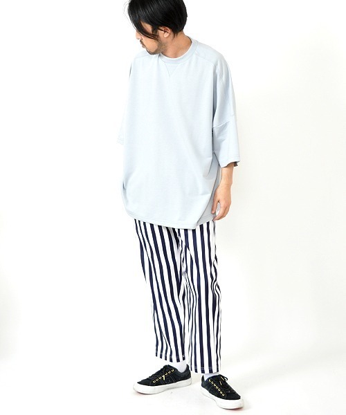 UP START(アップスタート)の「ドロップショルダースーパービッグTee(Tシャツ/カットソー・メンズ・パープル系その他/スモークピンク/ライトベージュ/ブラック/サックスブルー/オフホワイト・FREE)」の9枚目の写真
