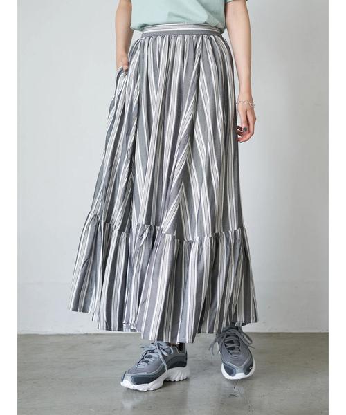 アララ レディース スカート ボトムス Striped Set Skort ストライプ柄 スカート レディース ボトムス ロング 送料無料