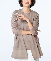 BELLUNA（ベルーナ）の「リネン入りロングカーディガン３点セット（アンサンブル）」