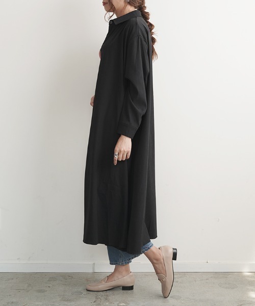 Futier land(フューティアランド)の「ボリュームAラインシャツワンピース(シャツワンピース・レディース・グレイッシュベージュ/テラコッタ/ブラック/チャコールグレー/ブラウン・FREE)」の22枚目の写真