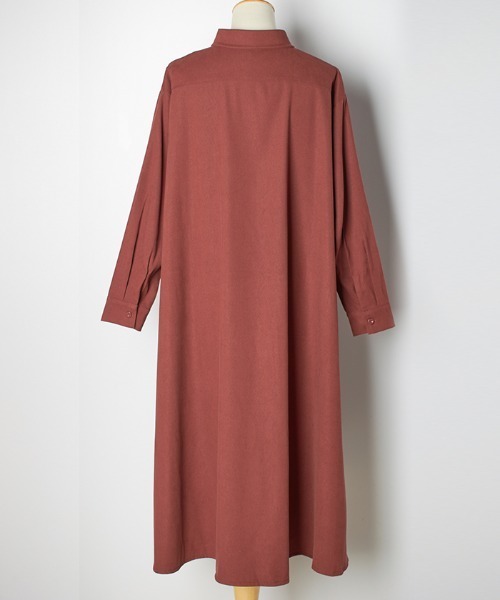 Futier land(フューティアランド)の「ボリュームAラインシャツワンピース(シャツワンピース・レディース・グレイッシュベージュ/テラコッタ/ブラック/チャコールグレー/ブラウン・FREE)」の9枚目の写真