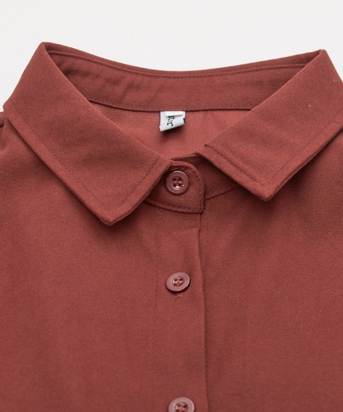 Futier land(フューティアランド)の「ボリュームAラインシャツワンピース(シャツワンピース・レディース・グレイッシュベージュ/テラコッタ/ブラック/チャコールグレー/ブラウン・FREE)」の19枚目の写真