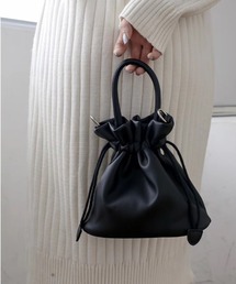 2way ドローストリングワンハンドルレザーミニバッグ