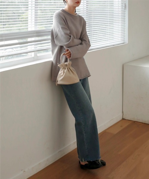 yuue' ( wear )(ユーイ)の「2way ドローストリングワンハンドルレザーミニバッグ(ハンドバッグ・レディース・ブラック/ベージュ・FREE)」の7枚目の写真