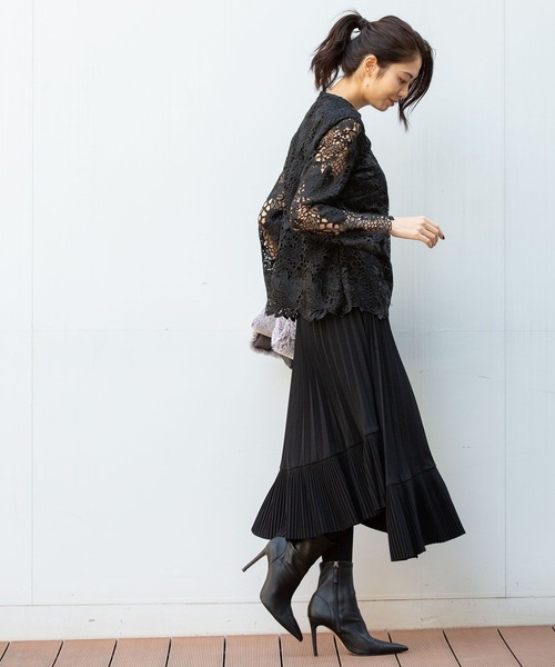 NARACAMICIE（ナラカミーチェ）の「MIXプリーツスカート（スカート・レディース・ブラック・MEDIUM/LARGE）」の14枚目の写真