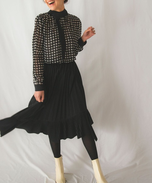 NARACAMICIE（ナラカミーチェ）の「MIXプリーツスカート（スカート・レディース・ブラック・MEDIUM/LARGE）」の11枚目の写真