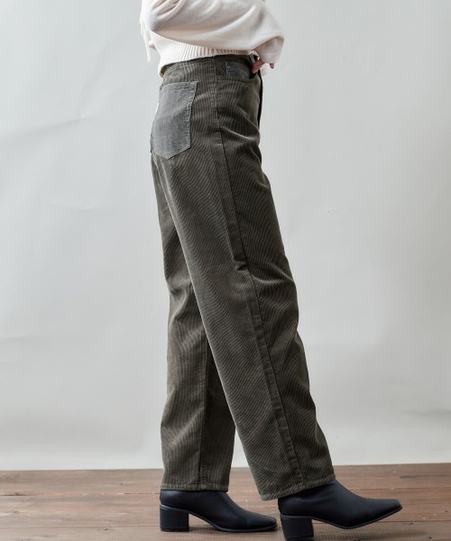 cepo（セポ）の「コーデュロイ　ハイウエストカーブパンツ（その他パンツ・レディース・カーキ/オフホワイト/ブルー・S/M）」の10枚目の写真