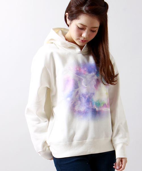 WEGO（ウィゴー）の「WEGO/ファンタジーパーカー（パーカー・レディース・オフホワイト/ホワイト系その他/杢グレー/ライトピンク・FREE）」の2枚目の写真