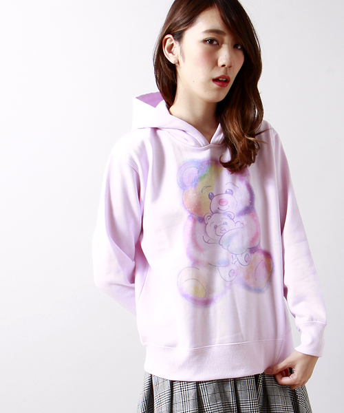 WEGO（ウィゴー）の「WEGO/ファンタジーパーカー（パーカー・レディース・オフホワイト/ホワイト系その他/杢グレー/ライトピンク・FREE）」の4枚目の写真