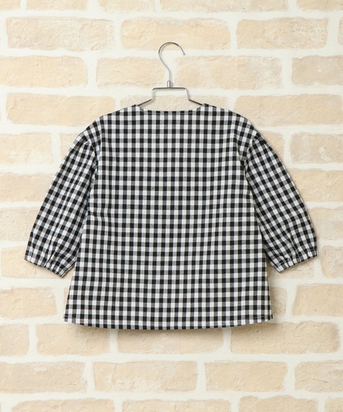 ikka(イッカ)の「【キッズ】ギンガムチェックバルーンスリーブブラウス(120~160cm)(シャツ/ブラウス・キッズ・ブラック・120/130/140/150/160)」の2枚目の写真