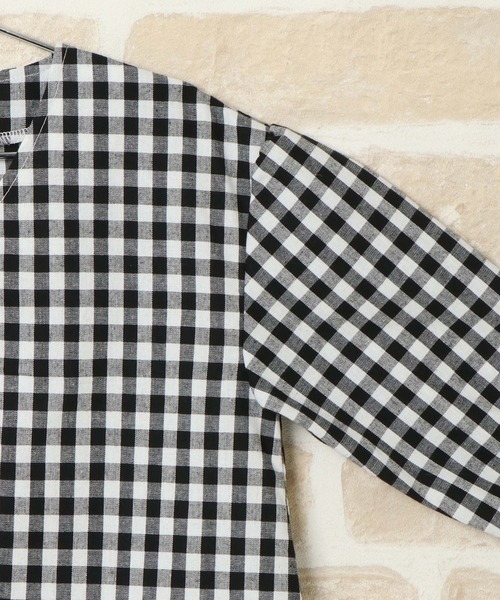 ikka(イッカ)の「【キッズ】ギンガムチェックバルーンスリーブブラウス(120~160cm)(シャツ/ブラウス・キッズ・ブラック・120/130/140/150/160)」の6枚目の写真