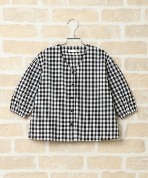 ikka(イッカ)の「【キッズ】ギンガムチェックバルーンスリーブブラウス(120~160cm)(シャツ/ブラウス・キッズ・ブラック・120/130/140/150/160)」の9枚目の写真